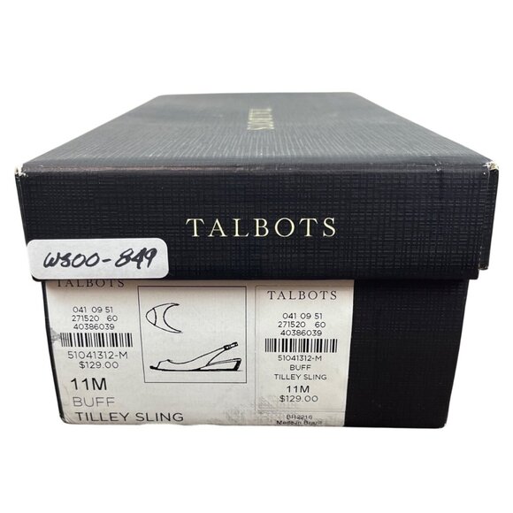 Talbots Womens Buff Brownish Yellow Tilley Sling Peep Toe Wedge Heel Sz 11M-New - Picture 8 of 9